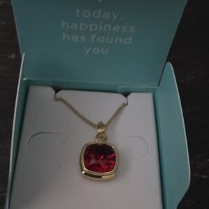 Origami Owl Necklace "Believe in Miracles" Red & Gold, holiday Scarlet Crystal